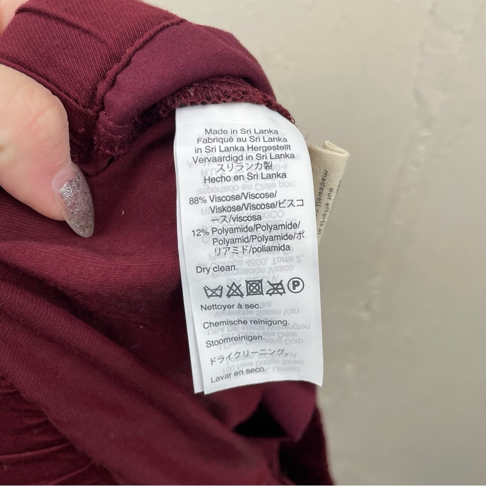 Madewell Drapey Seamed Track Trousers Maroon Burgundy Small - Picture 6 of 7